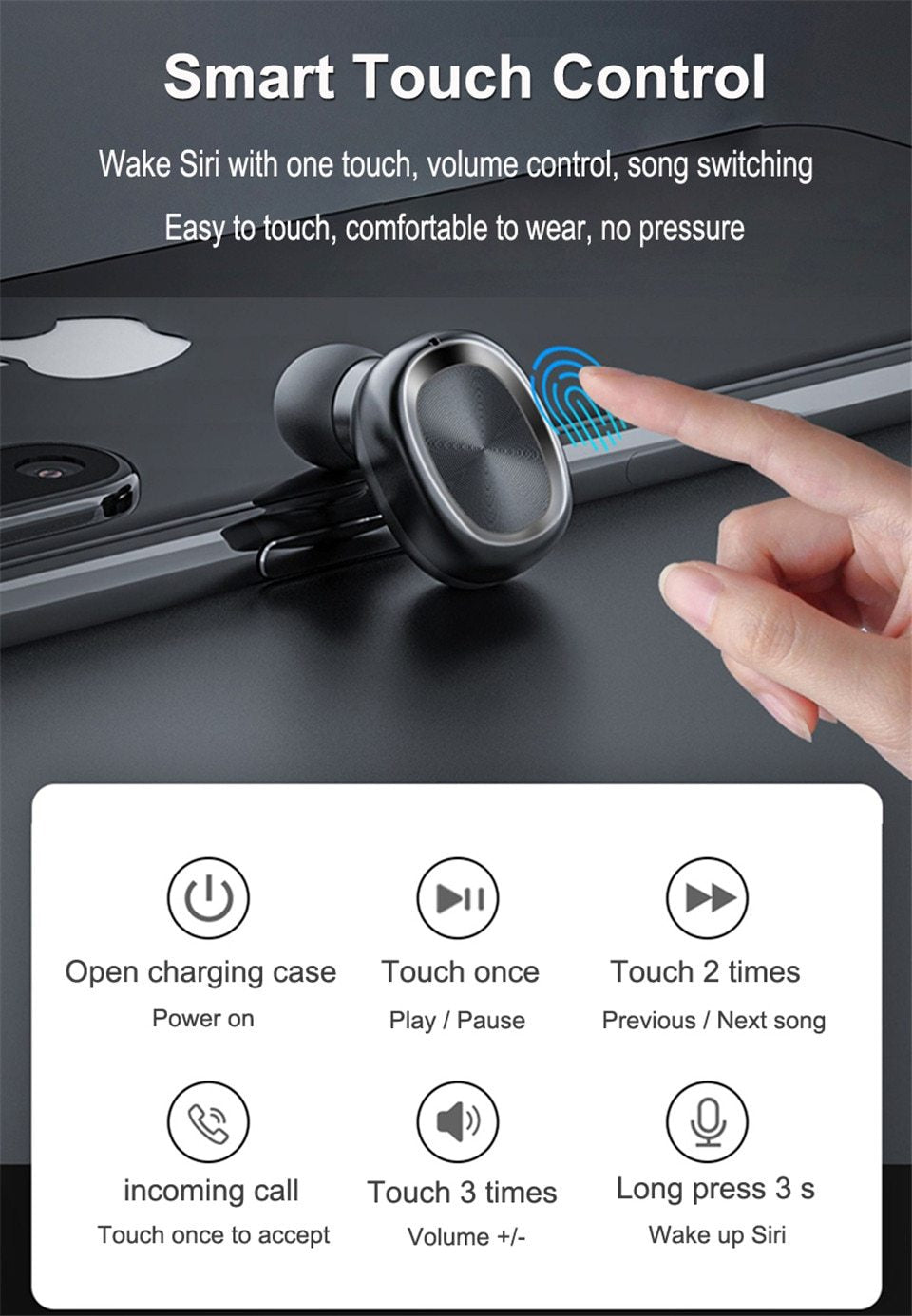 True Wireless Bluetooth 5.0 Earbuds | TechTonic® - Stringspeed