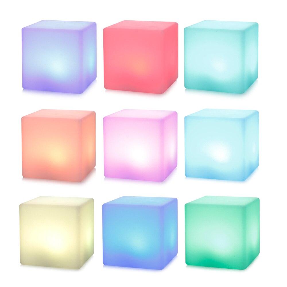 Rechargeable LED Cube Shape Night Light With Remote Control | TechTonic® - Stringspeed