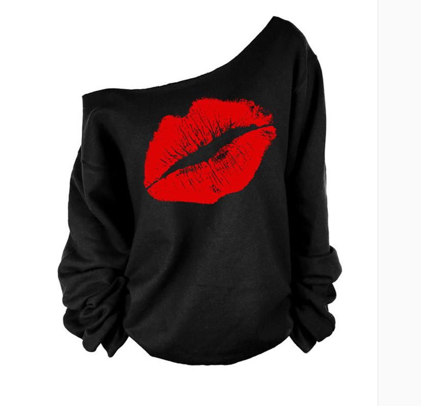 Off Shoulder Lips Shirt | CozyCouture® - Stringspeed