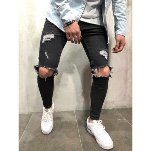 Men Jeans Stretch Destroyed Ripped Design Fashion | BespokeBrothers® - Stringspeed