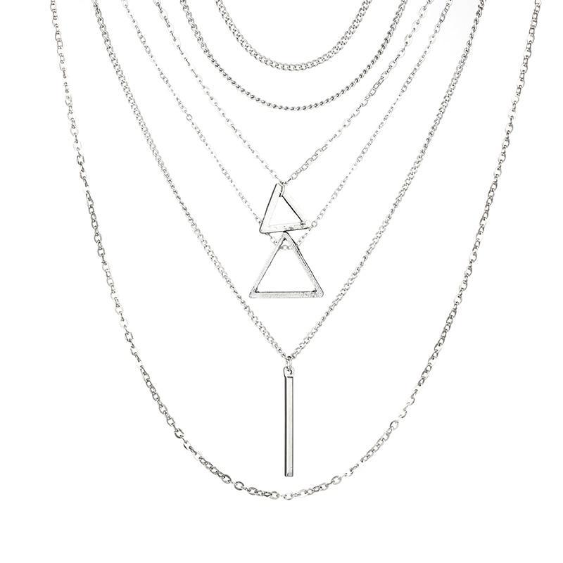 Double Triangle Multilayer Necklace | CozyCouture® - Stringspeed