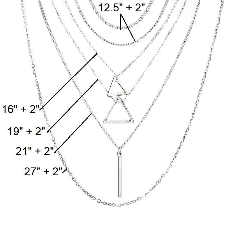 Double Triangle Multilayer Necklace | CozyCouture® - Stringspeed