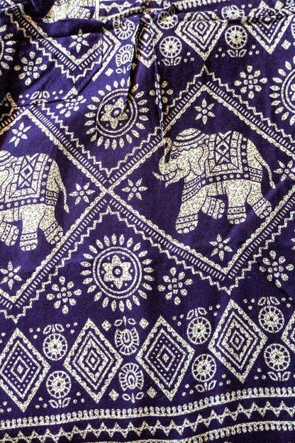 Purple Boho Elephant Pants | CozyCouture® - Stringspeed