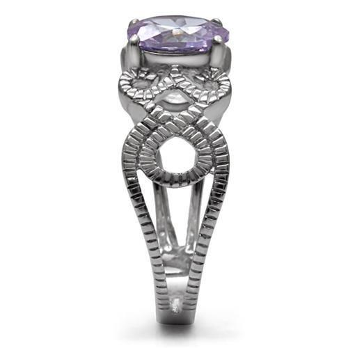 High polished (no plating) Stainless Steel Ring with Light Amethyst | CozyCouture® - Stringspeed