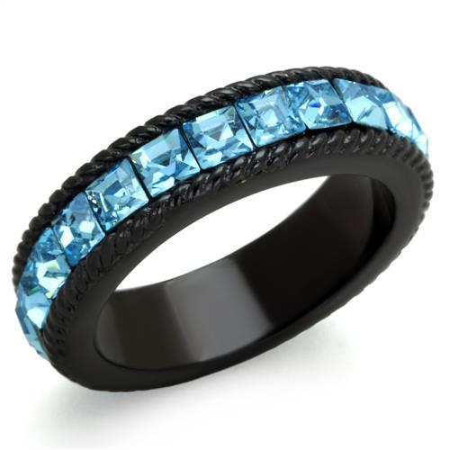 Sea Blue Black (Ion Plating) Stainless Steel Ring | CozyCouture® - Stringspeed