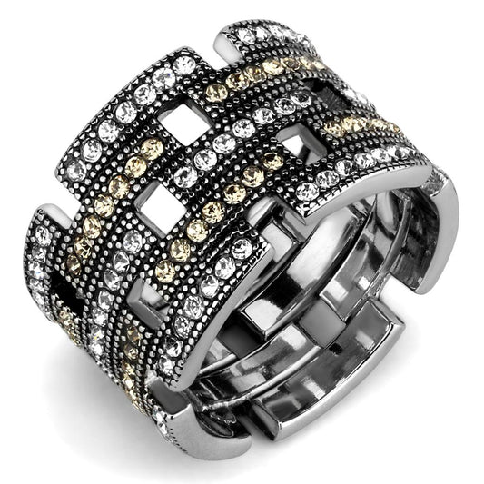 High polished (no plating) Stainless Steel Ring with Top Grade Crystal | CozyCouture® - Stringspeed